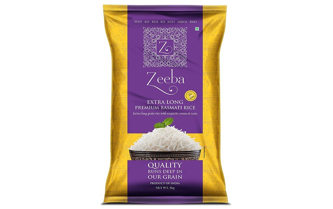 Zeeba Extra Long Premium Basmati Rice   Pack  5 kilogram